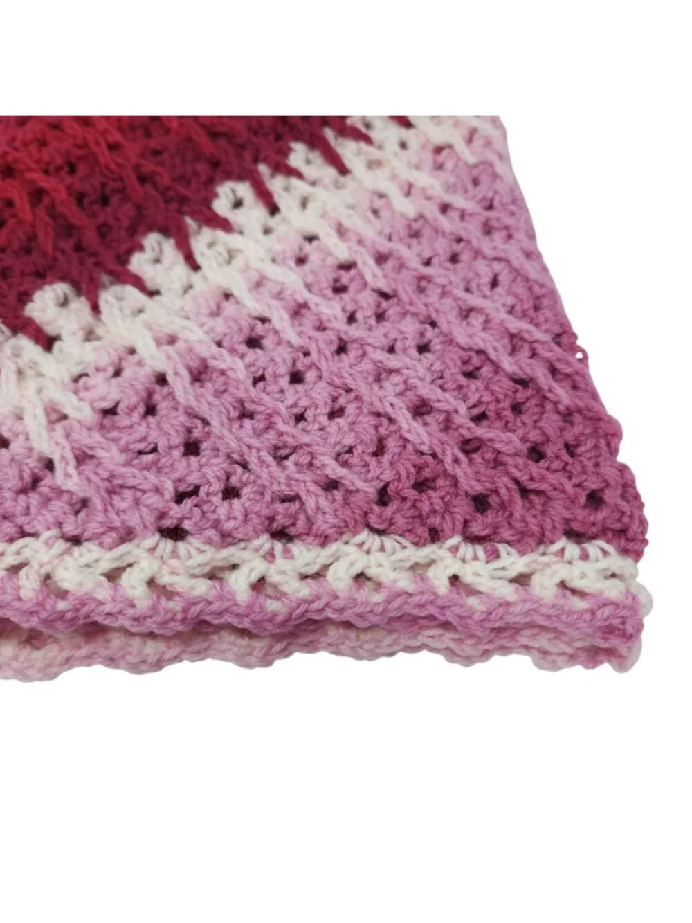 Jacobs Ladder Afghan Crochet Throw Blanket 36 X36